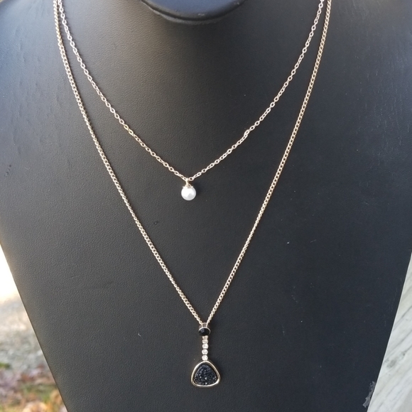 Atelier Sona Jewelry - RELISTED Black layered druzy necklace